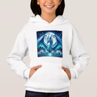 Cosmic Sea Dragon Kids Pullover Hoodie