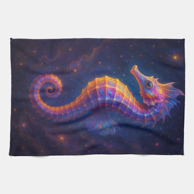 Cosmic Seahorse Tea Towel (Horizontal)