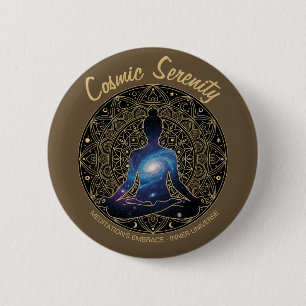 Cosmic Serenity Meditation – Galaxy Mandala  6 Cm Round Badge