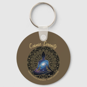 Cosmic Serenity Meditation – Galaxy Mandala Key Ring