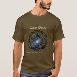 Cosmic Serenity Meditation – Galaxy Mandala  T-Shirt