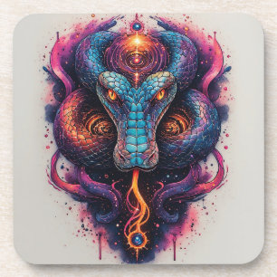 Cosmic Serpent with Glowing Scales Coaster