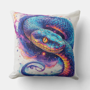 Cosmic Serpent with Glowing Scales Cushion