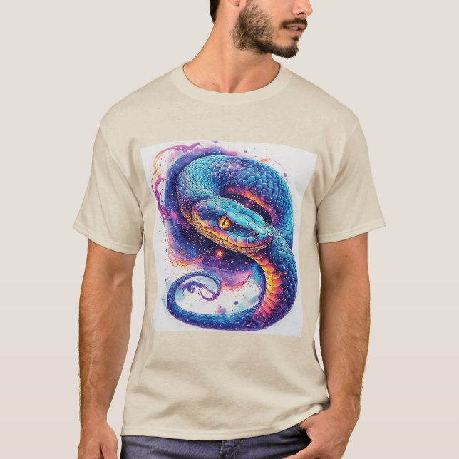 Cosmic Serpent with Glowing Scales T-Shirt (Front)