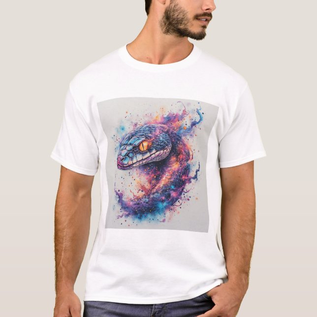 Cosmic Serpent with Glowing Scales T-Shirt (Front)