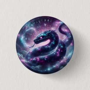 Cosmic Serpent Zodiac Galaxy Astrology 3 Cm Round Badge
