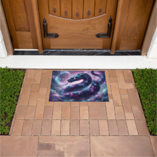 Cosmic Serpent Zodiac Galaxy Astrology Doormat
