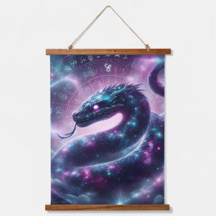 Cosmic Serpent Zodiac Galaxy Astrology Hanging Tapestry