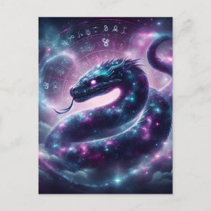 Cosmic Serpent Zodiac Galaxy Astrology Holiday Postcard