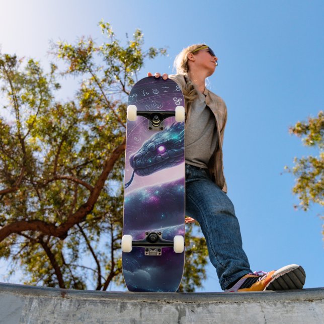 Cosmic Serpent Zodiac Galaxy Astrology Skateboard (Outdoor 1)