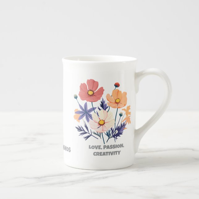 Cosmic Sip Bone China Mug of Love & Passion  (Right)