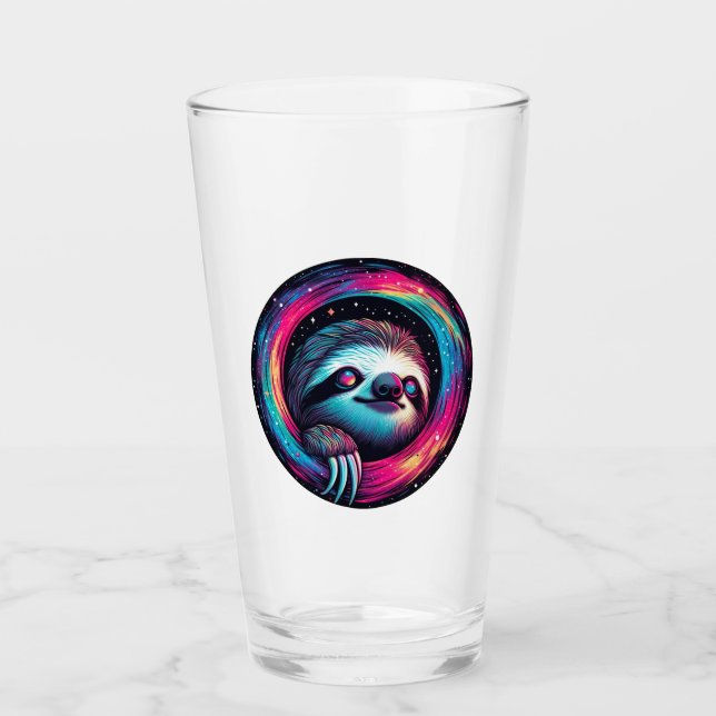Cosmic Sloth Galaxy Art Glass (Front)