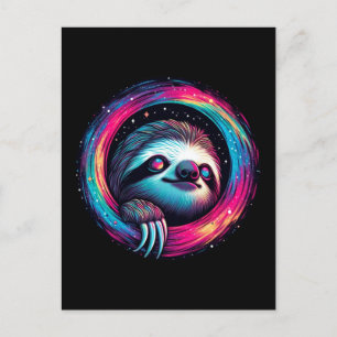 Cosmic Sloth Galaxy Art Postcard