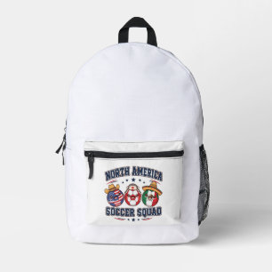 Cosmic Soccer Stars Alien & Skeleton Football Printed Backpack
