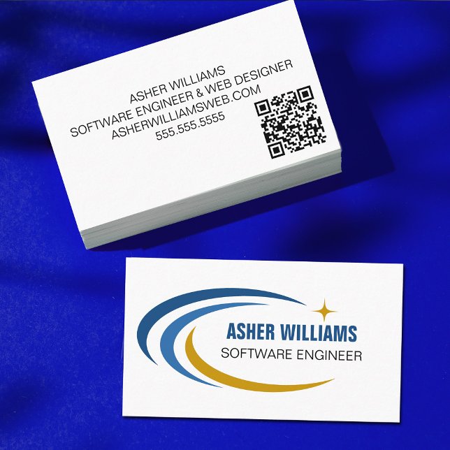 Cosmic Software Engineer Computer IT QR Code Business Card (Creator Uploaded)