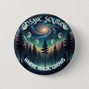 Cosmic Solitude Galaxy Forest • Moon Phases 6 Cm Round Badge