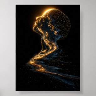 Cosmic Soul Awakening – Abstract Human Light Energ Poster
