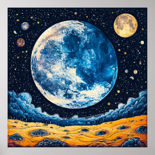 🌌 Cosmic Space Art For Modern Imagination Poster