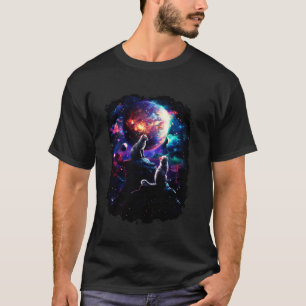 Cosmic Space Cat Family Cats 8 T-Shirt