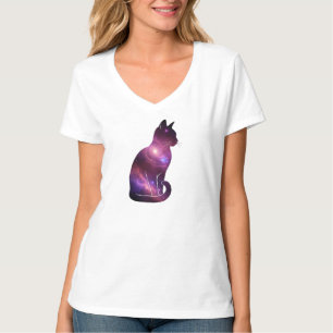 Cosmic Space Cat Graphic T-Shirt