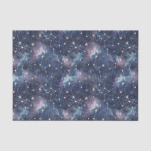 Cosmic Space Constellation & Galaxy Night Pattern Tissue Paper