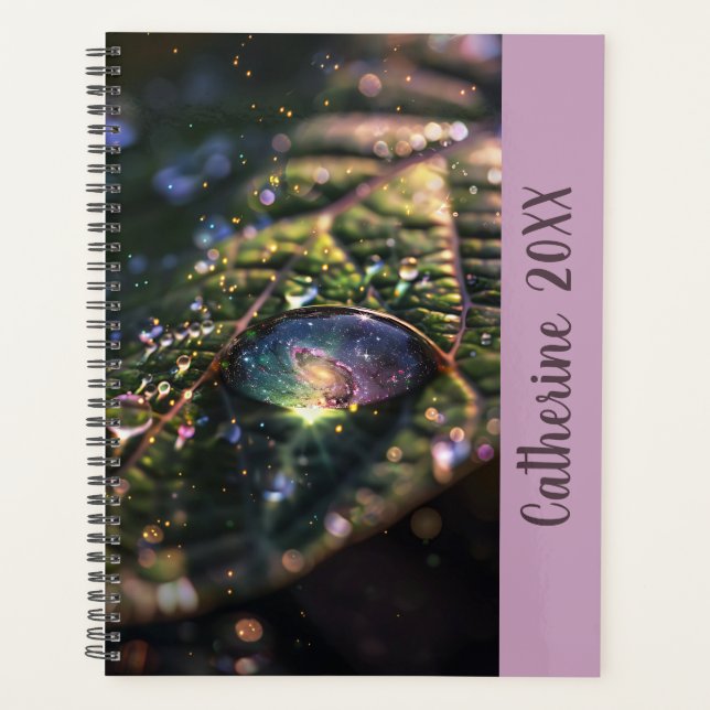 Cosmic Space Elegant Feminine Botanical Nature Planner (Front)