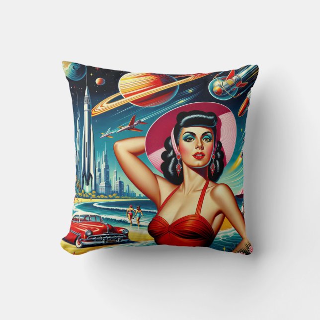 Cosmic Space Illustration Cushion (Front)