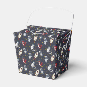 Cosmic space man fox cat stars pattern favour box