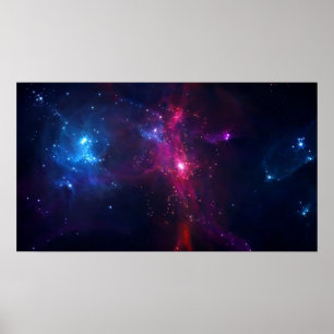 Cosmic Space Stars and Nebula Poster