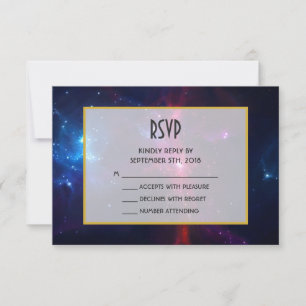 Cosmic Space Stars and Nebula RSVP Card