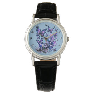 Cosmic Sparkle Butterflies Blue Watch