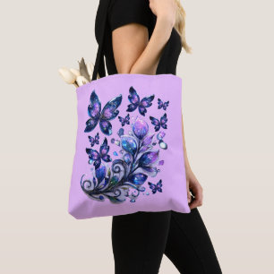 Cosmic Sparkle Butterflies Pink Tote Bag