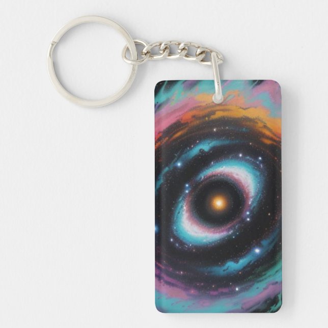 Cosmic Spiral Galaxy  Key Ring (Front)
