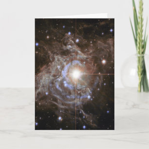 Cosmic Star Holiday Wreath Card