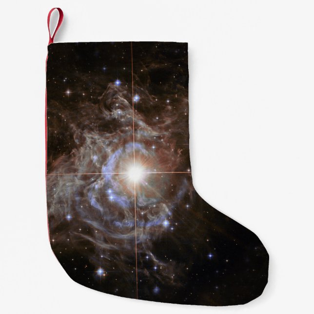 Cosmic Star Holiday Wreath Small Christmas Stocking (Front)
