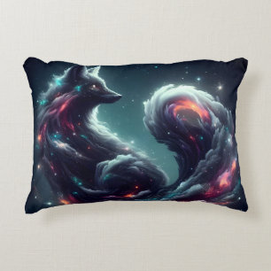 Cosmic Starlight Fox Spirit Fantasy Animal Decorative Cushion
