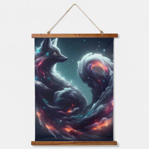 Cosmic Starlight Fox Spirit Fantasy Animal Hanging Tapestry