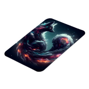 Cosmic Starlight Fox Spirit Fantasy Animal Magnet
