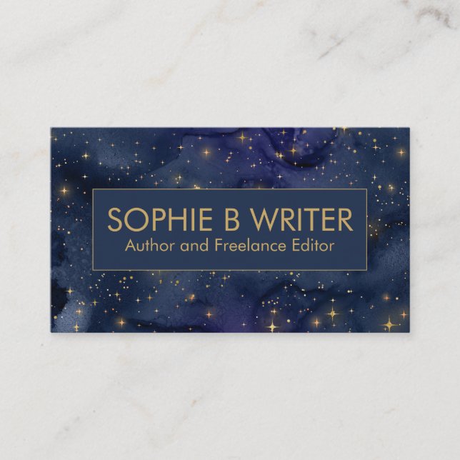 Cosmic Starry Professional Authors Writers Business Card (Front)