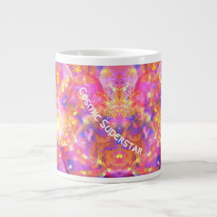 Cosmic Stars in a galaxy of pink blue orange reds Large Coffee Mug