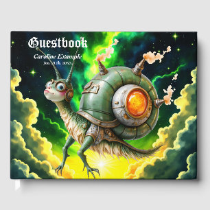Cosmic Steampunk Snailbird – Neon Dream Creature.  Guest Book