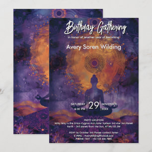 Cosmic Stillness   Visionary Spiritual Design Invitation