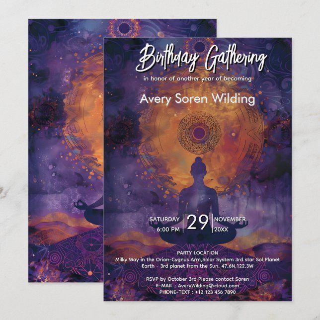 Cosmic Stillness | Visionary Spiritual Design Invitation (Front/Back)
