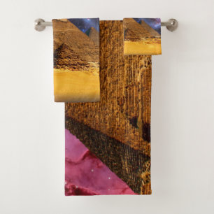 cosmic storm above egypt bath towel set