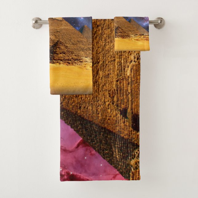 cosmic storm above egypt bath towel set (Insitu)
