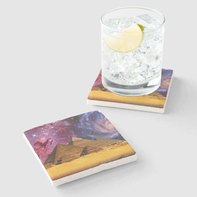 cosmic storm above egypt stone coaster (Side)