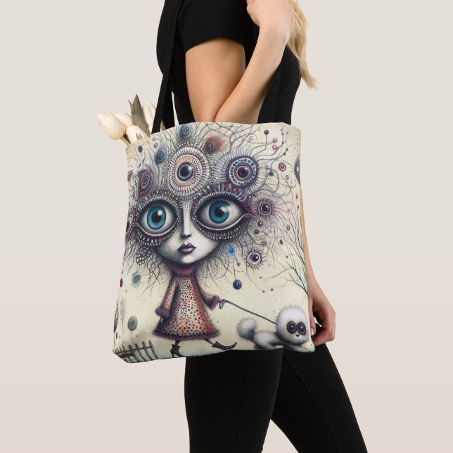 "Cosmic Stroll" Tote Bag by DAKimage (Close Up)