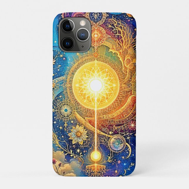 Cosmic Sun Mandala Art Case-Mate iPhone Case (Back)
