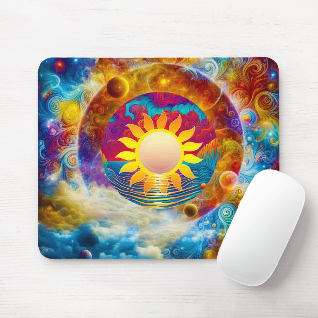Cosmic Sun Mouse Pad (With Mouse)