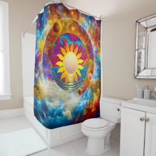 Cosmic Sun Shower Curtain